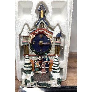 Vintage Christmas Carolers Clock With Roman Numerals